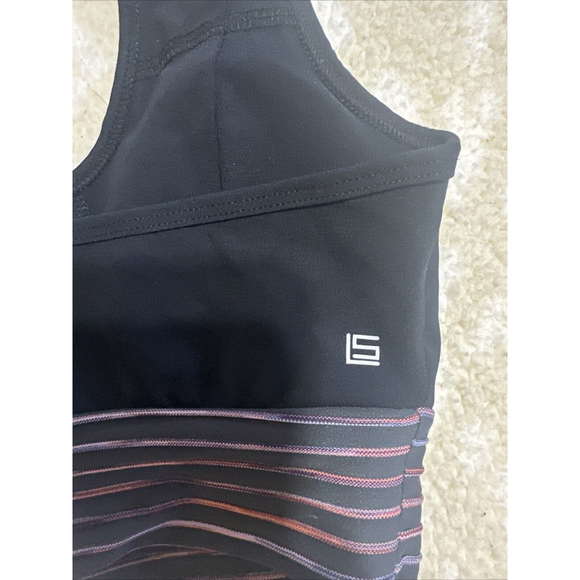 Lanston Sport Racerback Bra Women's XS Black Quick Wicking Scoop Neck Sports Bra - Picture 4 of 5